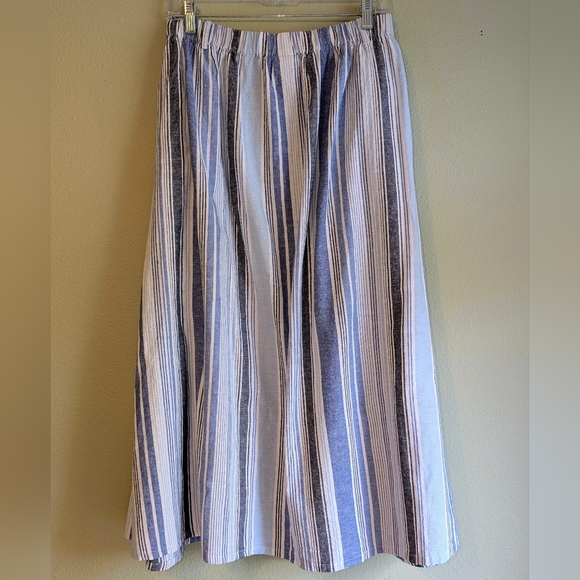St. John's Bay Women's Chambray Midi Maxi Skirt 2X Button Front Cotton Linen - Picture 8 of 10